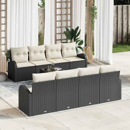 Tuin Sofa Set Met Opslag 9 Pcs En Crème Poly Rattan