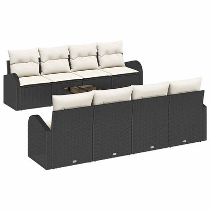 Tuin Sofa Set Met Opslag 9 Pcs En Crème Poly Rattan
