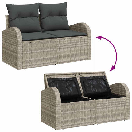 Tuin Sofa Set 9 Pcs Licht Grijs En Donker Grijs Poly Rattan