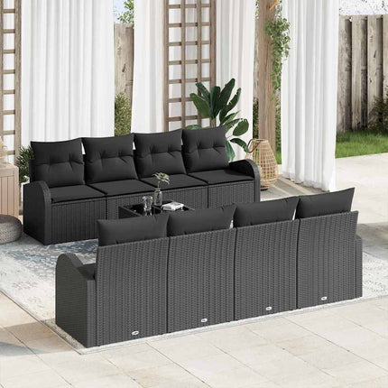 Tuin Sofa Set Met Opslag 9 Pcs En Crème Poly Rattan