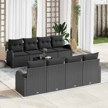 Tuin Sofa Set Met Opslag 9 Pcs En Crème Poly Rattan