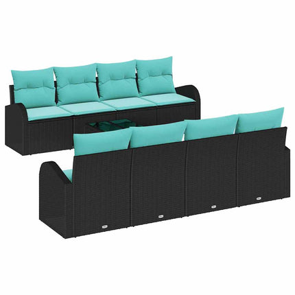 Bankstel Met Kussen 9 Pcs Poly Rattan