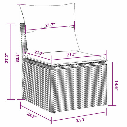 Bankstel Met Kussen 9 Pcs Poly Rattan