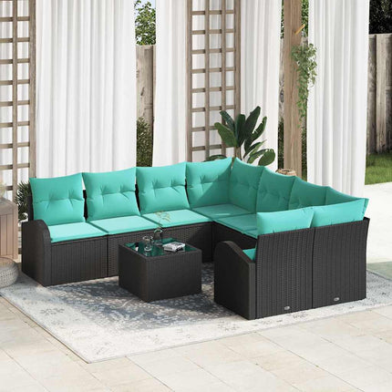 Bankstel Met Kussen 9 Pcs Poly Rattan