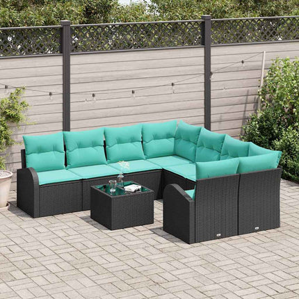 Bankstel Met Kussen 9 Pcs Poly Rattan