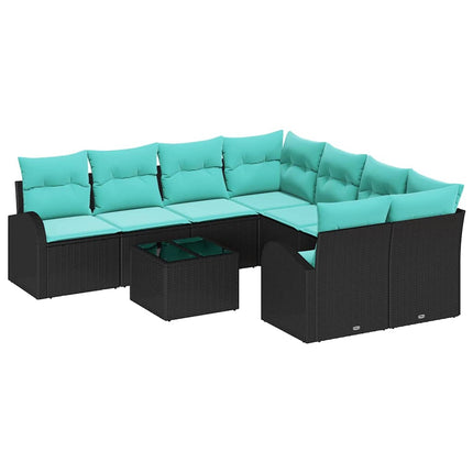 Bankstel Met Kussen 9 Pcs Poly Rattan