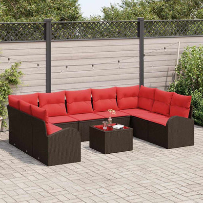 Tuinbankenset Met Kussen 10 Pcs Poly Rattan