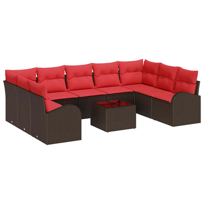 Tuinbankenset Met Kussen 10 Pcs Poly Rattan