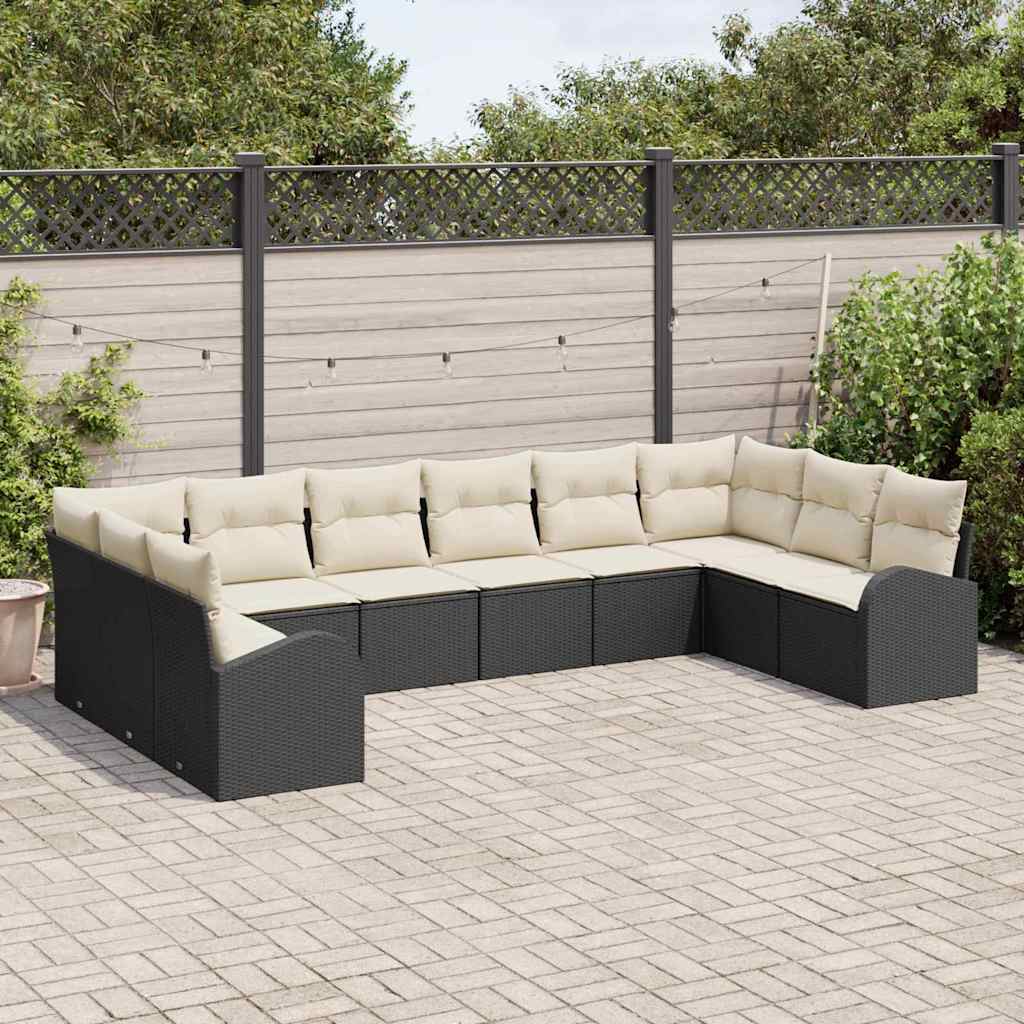 Tuinbankenset Met Kussen 10 Pcs Poly Rattan