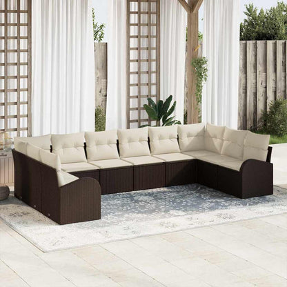 Tuinbankenset Met Kussen 10 Pcs Poly Rattan
