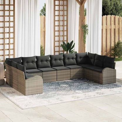 Tuinbankenset Met Kussen 10 Pcs Poly Rattan