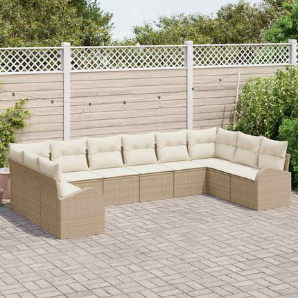 Tuinbankenset Met Kussen 10 Pcs Poly Rattan