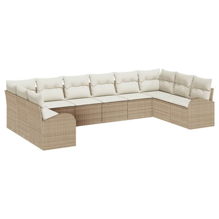 Tuinbankenset Met Kussen 10 Pcs Poly Rattan