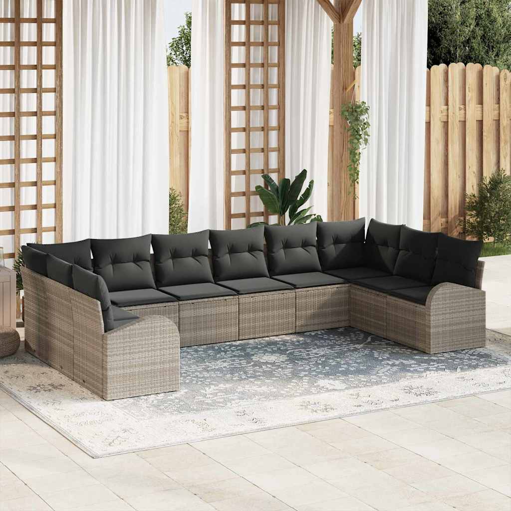 Tuinbankenset Met Kussen 10 Pcs Poly Rattan