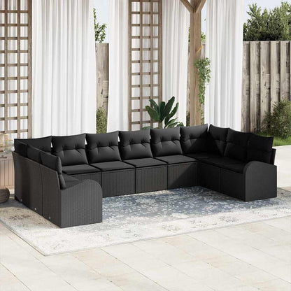 Tuinbankenset Met Kussen 10 Pcs Poly Rattan
