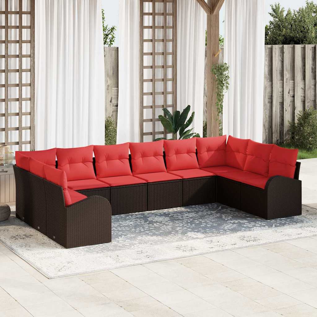 Tuinbankenset Met Kussen 11 Pcs Poly Rattan