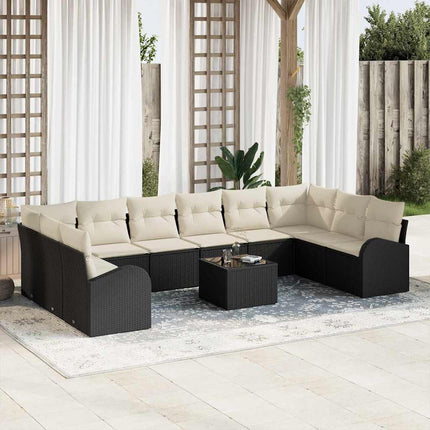 Tuinbankenset Met Kussen 10 Pcs Poly Rattan
