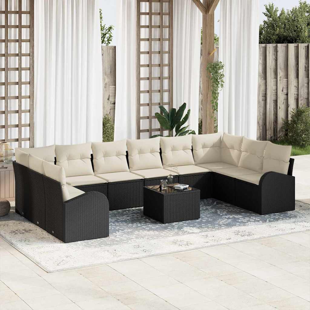 Tuinbankenset Met Kussen 10 Pcs Poly Rattan