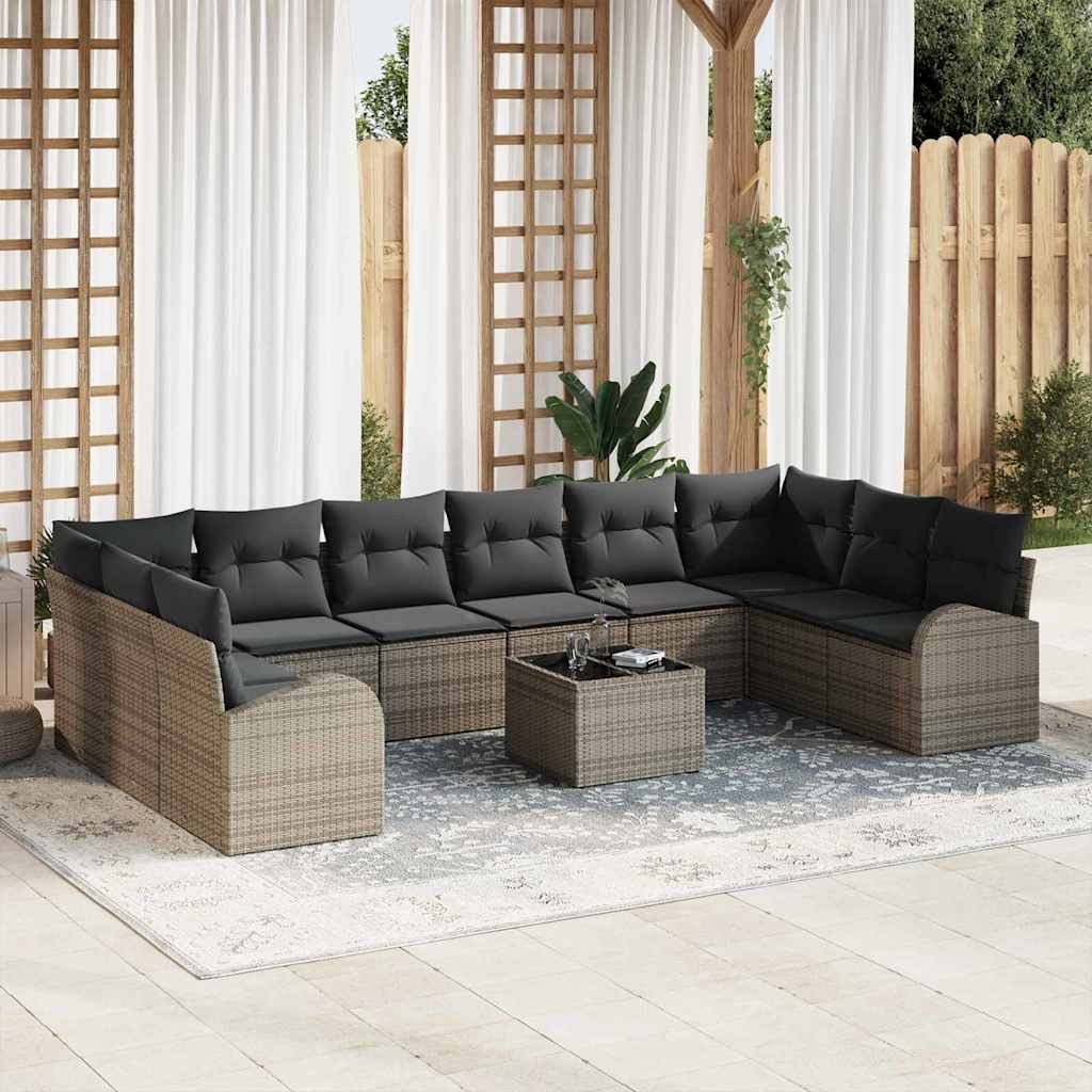 Tuinbankenset Met Kussen 10 Pcs Poly Rattan