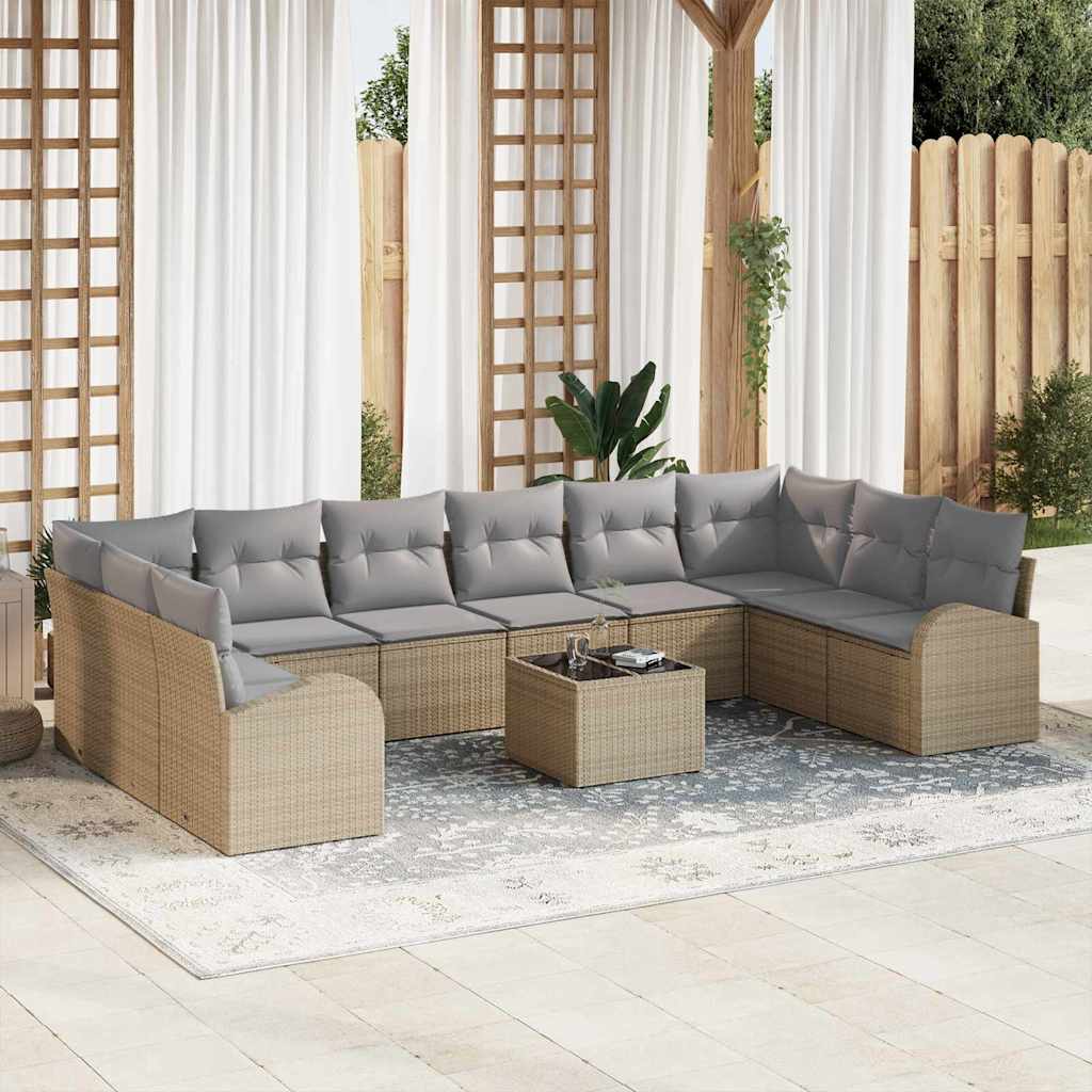 Tuinbankenset Met Kussen 10 Pcs Poly Rattan