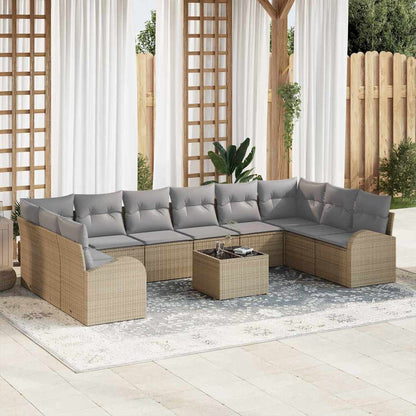 Tuinbankenset Met Kussen 10 Pcs Poly Rattan