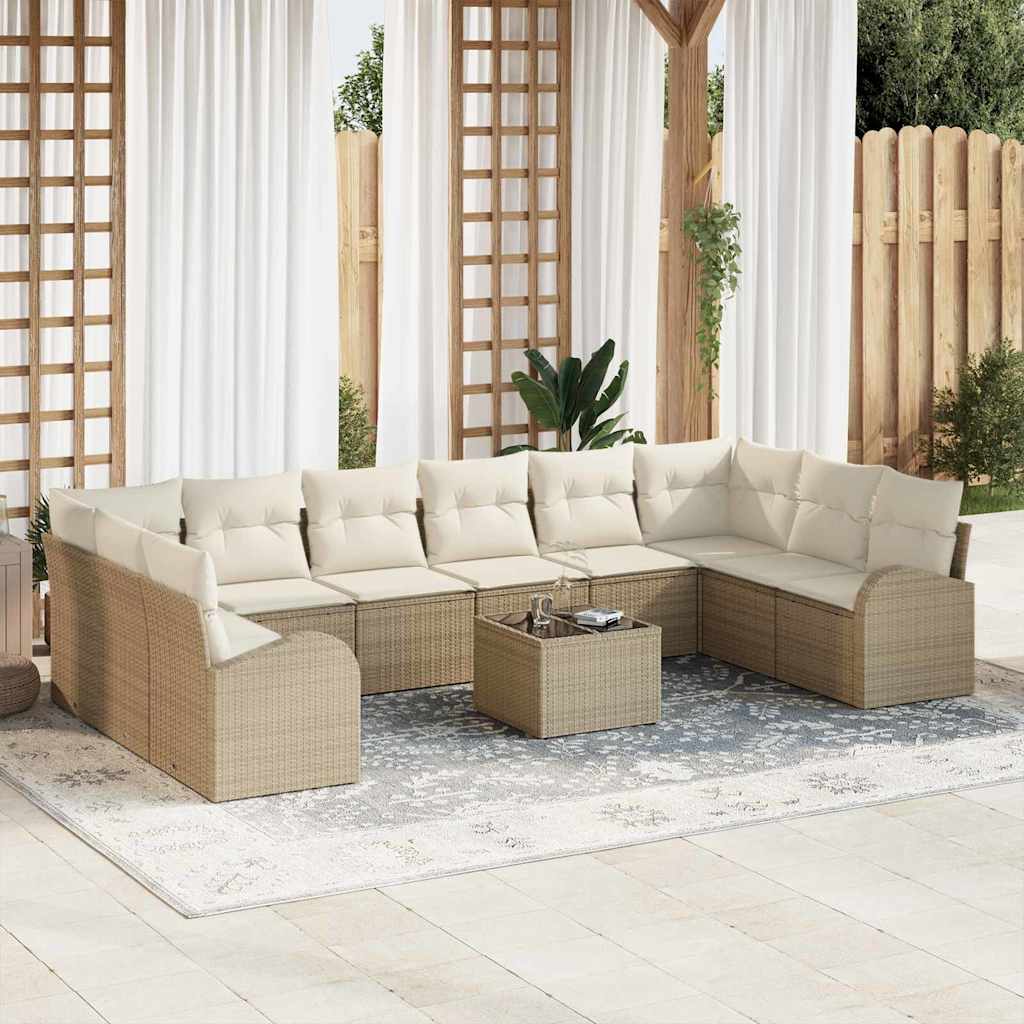 Tuinbankenset Met Kussen 10 Pcs Poly Rattan