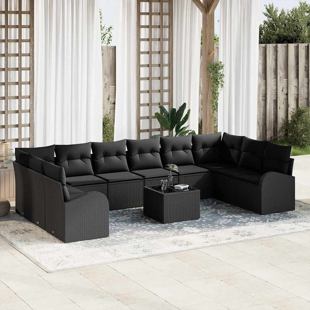 Tuinbankenset Met Kussen 10 Pcs Poly Rattan