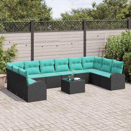 Tuinbankenset Met Kussen 11 Pcs Poly Rattan