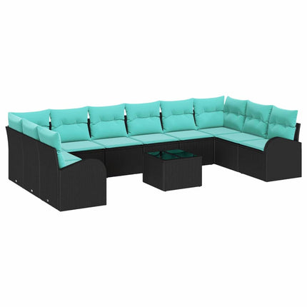Tuinbankenset Met Kussen 11 Pcs Poly Rattan