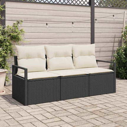 Tuinbankenset Met Kussen Met Opslag 3 Pcs Poly Rattan