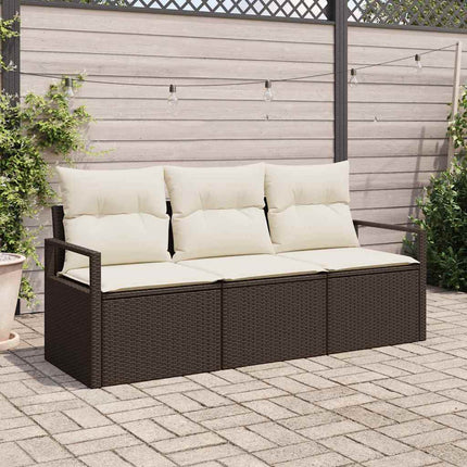 Tuinbankenset Met Kussen Met Opslag 3 Pcs Poly Rattan