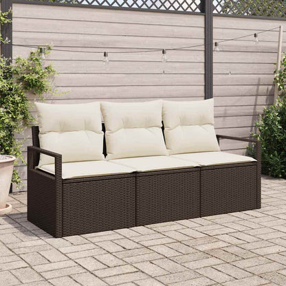 Tuinbankenset Met Kussen 3 Pcs Poly Rattan