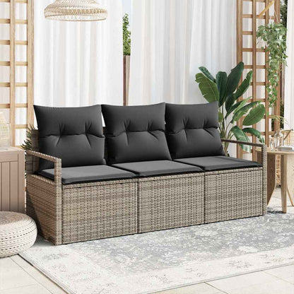 Tuinbankenset Met Kussen 3 Pcs Poly Rattan