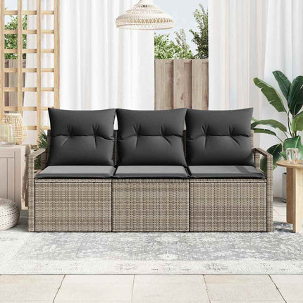 Tuinbankenset Met Kussen Met Opslag 3 Pcs Poly Rattan