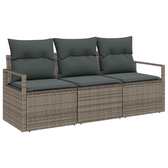 Tuinbankenset Met Kussen Met Opslag 3 Pcs Poly Rattan