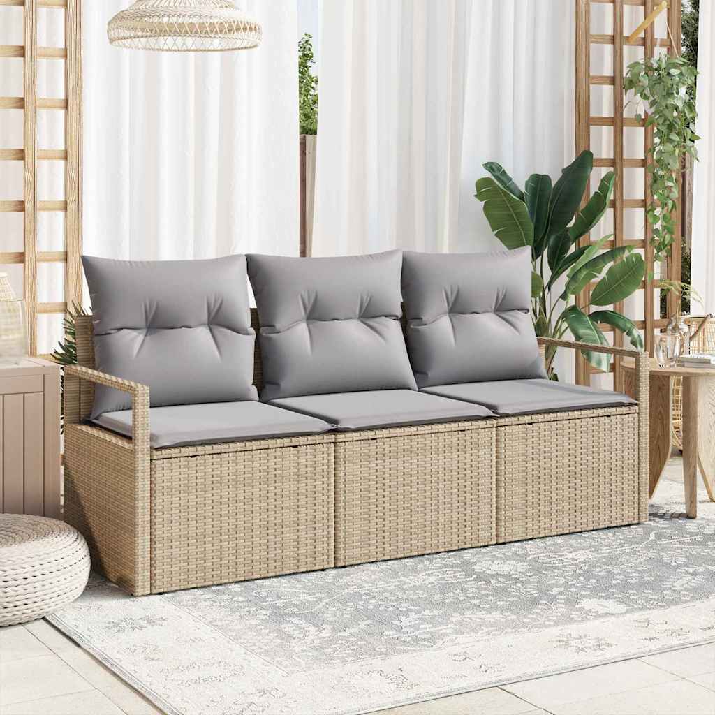 Tuinbankenset Met Kussen 3 Pcs Poly Rattan