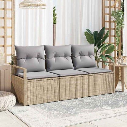 Tuinbankenset Met Kussen 3 Pcs Poly Rattan
