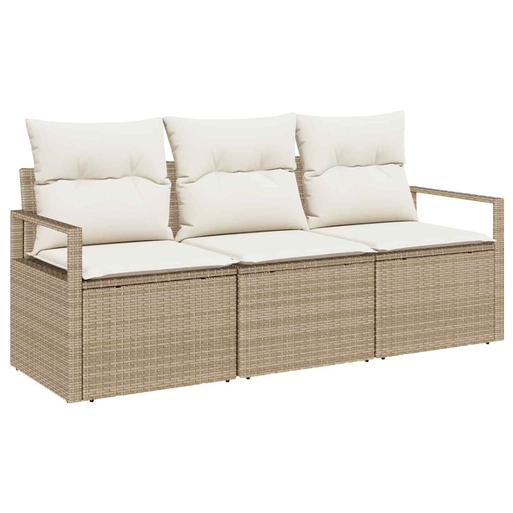 Tuinbankenset Met Kussen 3 Pcs Poly Rattan