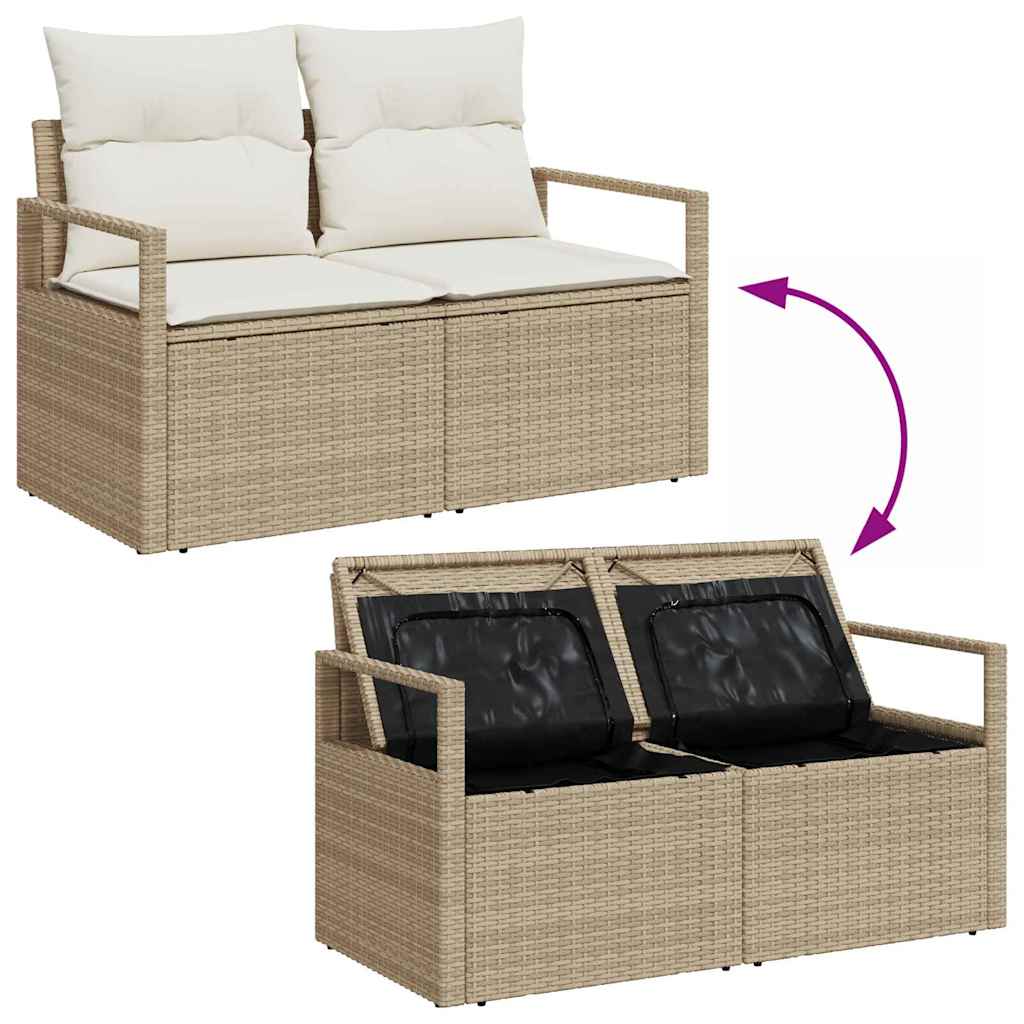 Tuinbankenset Met Kussen 3 Pcs Poly Rattan