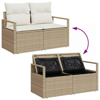 Tuinbankenset Met Kussen 3 Pcs Poly Rattan