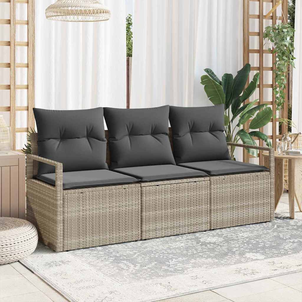 Tuinbankenset Met Kussen 3 Pcs Poly Rattan
