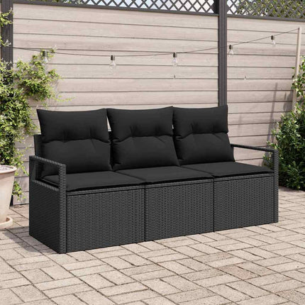 Tuinbankenset Met Kussen Met Opslag 3 Pcs Poly Rattan