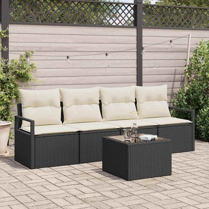Bankstel Met Kussen Met Opslag 5 Pcs Poly Rattan