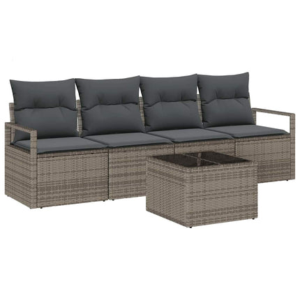 Bankstel Met Kussen Met Opslag 5 Pcs Poly Rattan