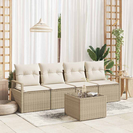 Bankstel Met Kussen Met Opslag 5 Pcs Poly Rattan