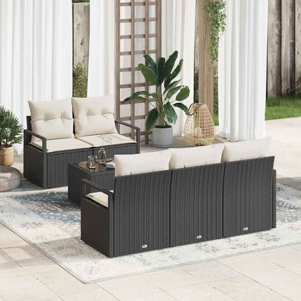 Tuin Sofa Set Met Kussen Met Opslag 6 Pcs Poly Rattan