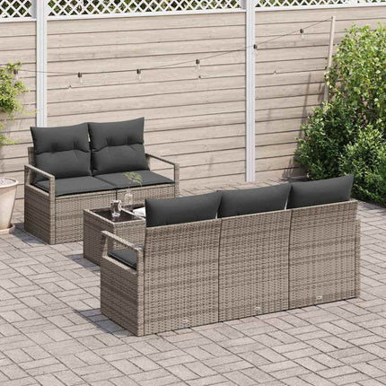 Tuin Sofa Set Met Kussen Met Opslag 6 Pcs Poly Rattan