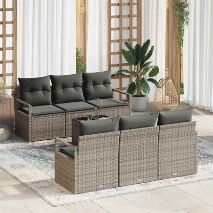 Tuin Sofa Set Met Kussen 7 Pcs En Crème Poly Rattan