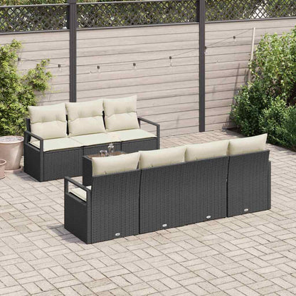Tuin Sofa Set Met Kussen 8 Pcs En Crème Poly Rattan