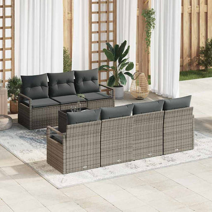 Tuin Sofa Set Met Kussen Met Opslag 8 Pcs Poly Rattan